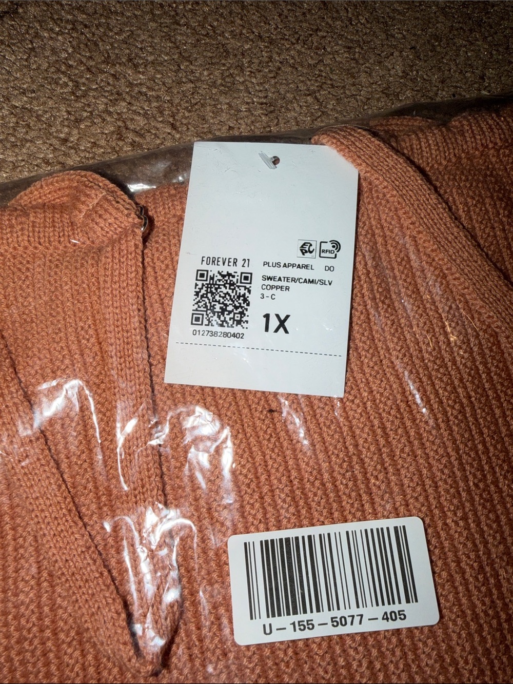 Forever 21 Copper V-Neck Sweater